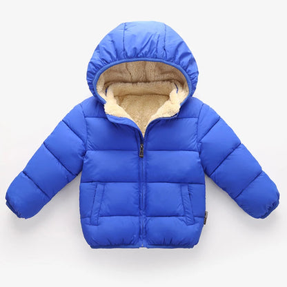 Baby Kids Boys Jackets Winter Thick Coats Warm Cashmere Outerwear For Girls Hooded Jacket Children Clothes 1-6Y Toddler Overcoat