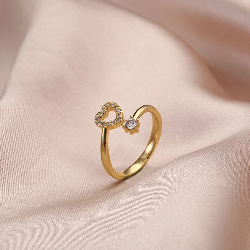 Stainless Steel Wedding Rings For Women Adjustable Engagement Women's Ring