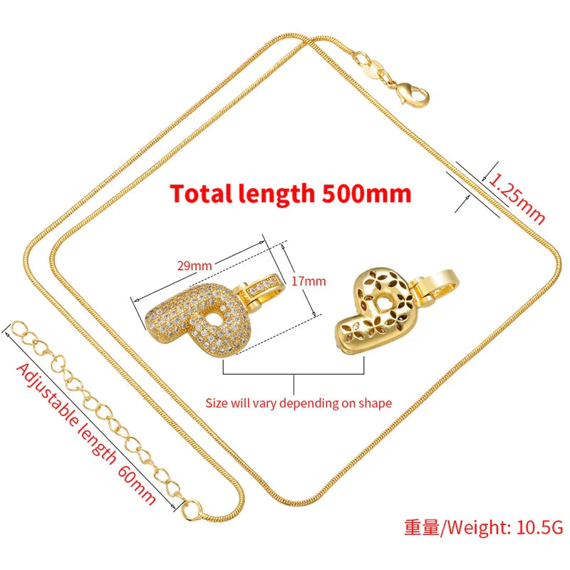 ZHUKOU 1.25x500mm Fat and lovely crystal brass silver color  letter necklace for women friends birthday gift model: VL34