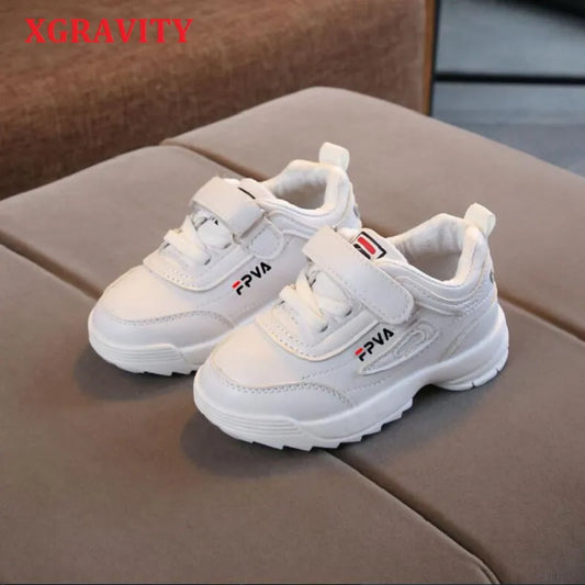 Boys Girls Fashion Sneakers Baby/Toddler Little Kids Leather Trainers Children School