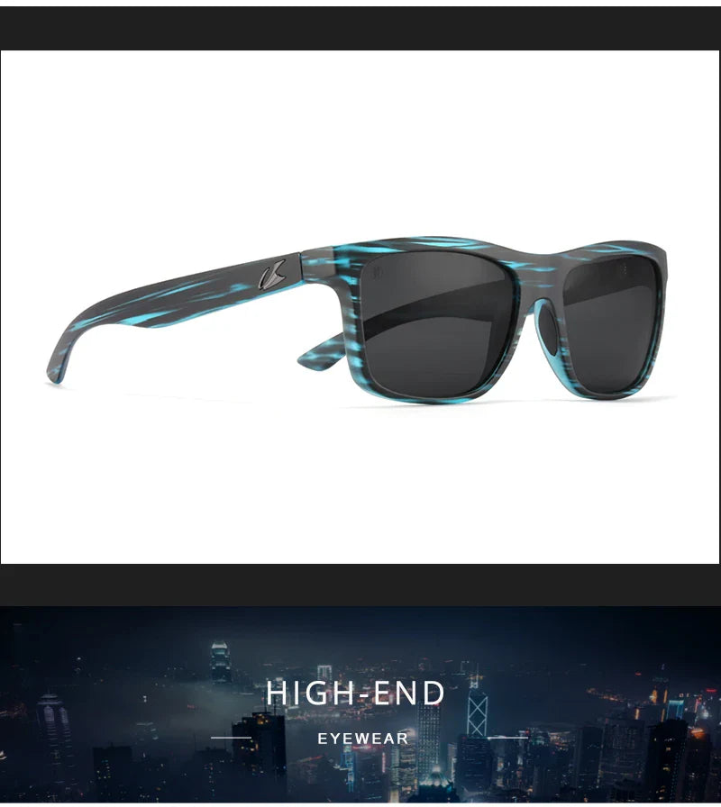 KAENON Square Polarized Sunglasses Men TR90 Flexible Sports Sun Glasses For Women Real Coating Lens With Original Box