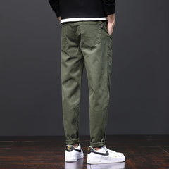 Mens Pants Cotton Casual Stretch male trousers man long Straight