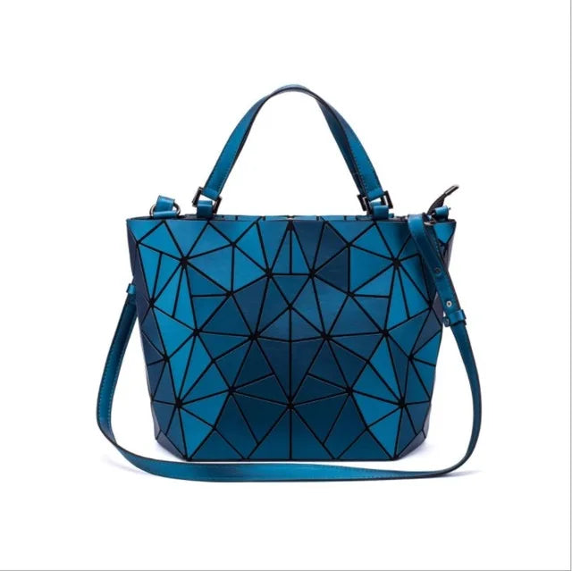 Luminous reflective  Bag Geometric Tote Folding Shoulder Bags for women