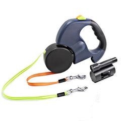 Double Automatic Puppy Dog Leash Retractable Pet Leashes for Small Medium Dogs