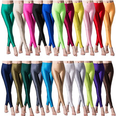 Spring Solid Candy Neon Leggings for Women High Stretched Female Legging