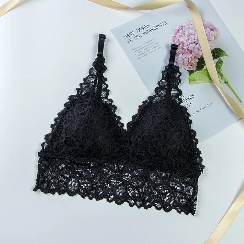 Women Lace Bra & Brief Sets Seamless Underwear Backless Vest Female