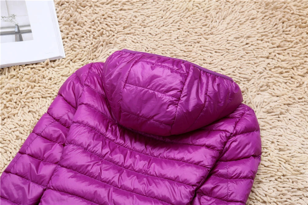 Women Winter Reversible Jackets 90% White Duck Down Keep Warm