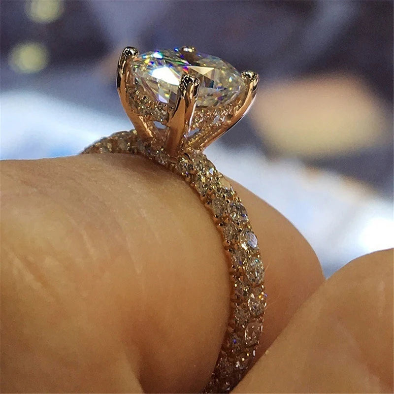 Women Jewelry Ring Elegant Crystal Rhinestones Ring For Women Accessories