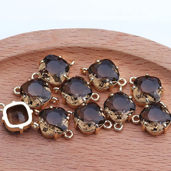 GUFEATHER,10pcs/lot,M438,jewelry accessories,diy bracelet,copper metal,hand made,glass pendant,charms,jewelry making,diy earring