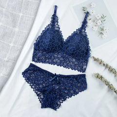 Women Lace Bra & Brief Sets Seamless Underwear Backless Vest Female