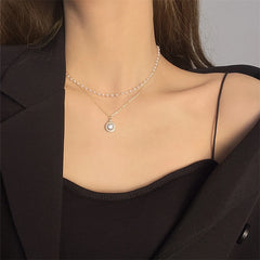 Super Beautiful Pearl Double Necklace Luxury Pearl Pendant