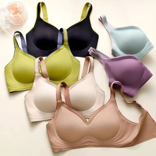 plus size women's underwear seamless no steel ring  bra push-ups comfortable
