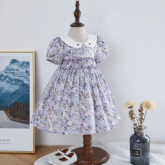 Infant Girl Smocked Floral Dress Baby Smock Frocks Children Spanish Boutique