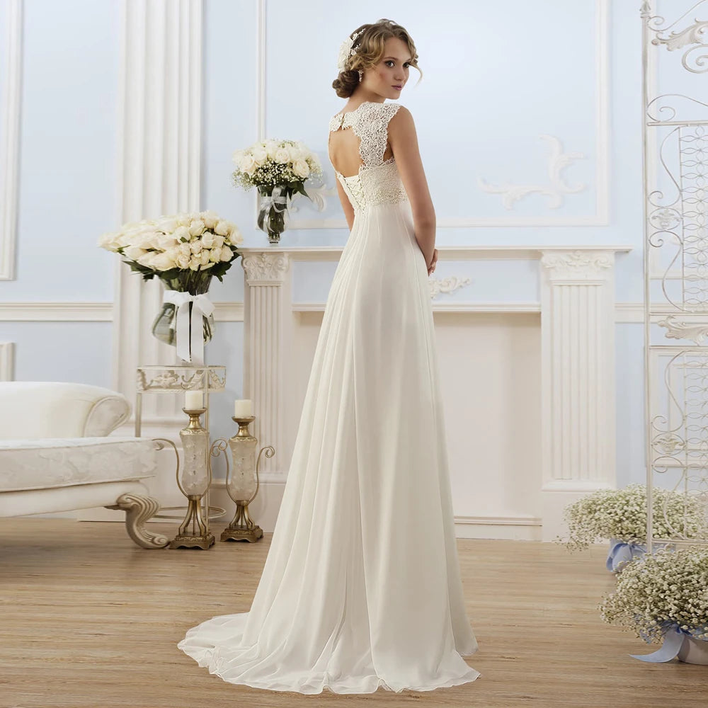 White Bridesmaid Dresses: Wedding Dress for Woman Chiffon Boho Bride Dress Plus Size