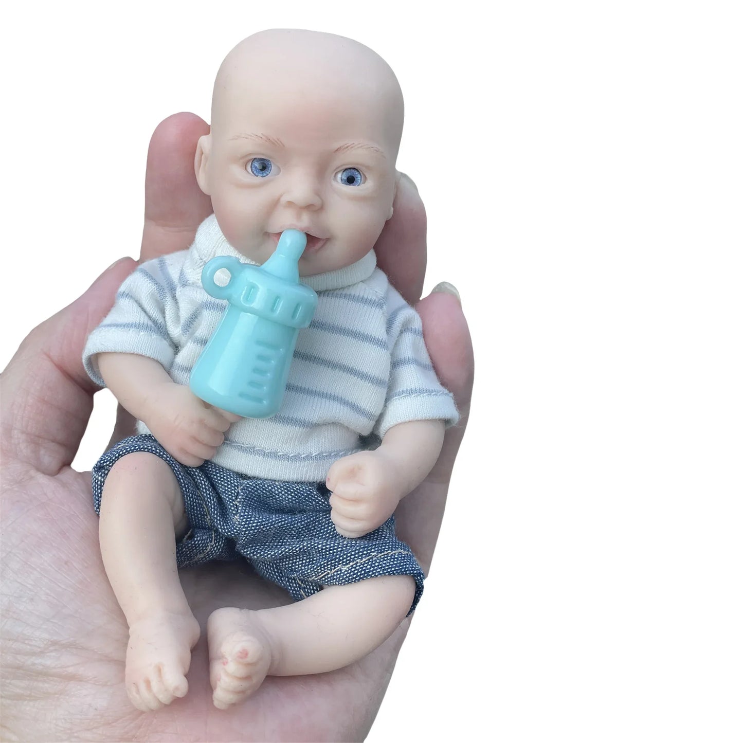 AnjoDoll Lovely 6 Inch Palm Newborn Babies Full Body Silicone Boys Reborn Dolls Bebe Reborn Corpo De Silicone Inteiro