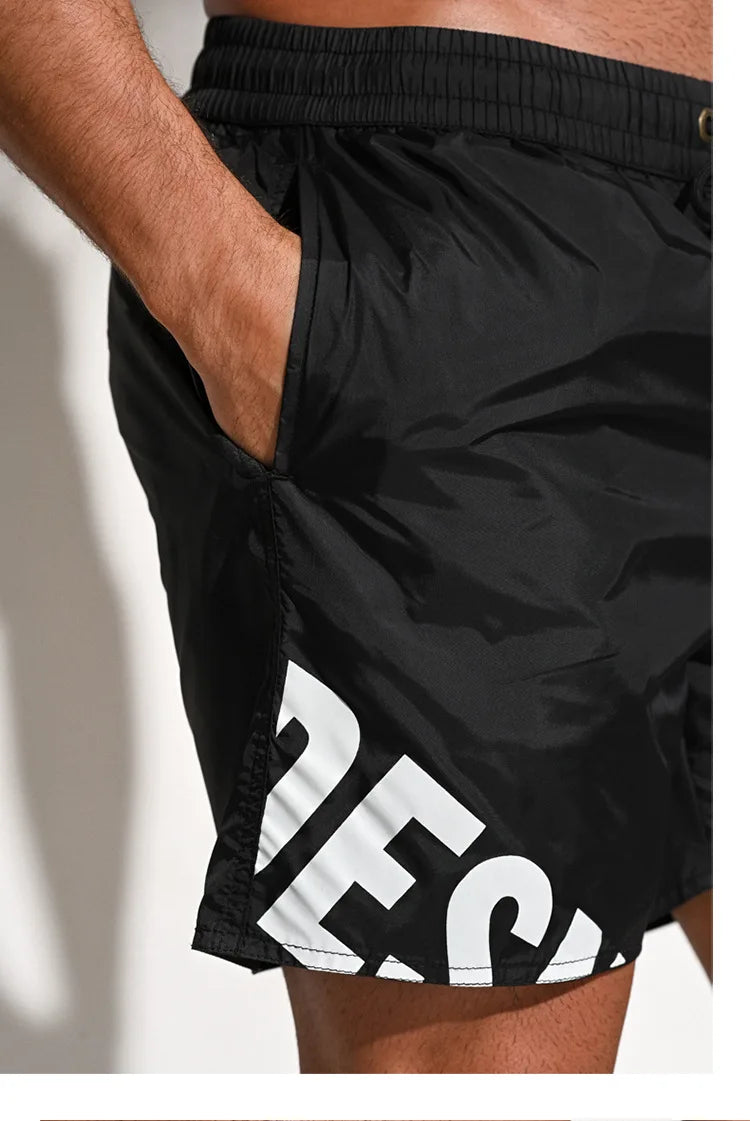 Thin Board Shorts Mens Swimming Shorts Swimwear Beach Surf Boardshort Men Swim Trunk Bath Suit Sport Running Short Liner In