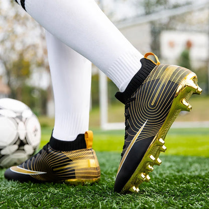 Professional Unisex Soccer Shoes Long Spikes TF Ankle Football Boots