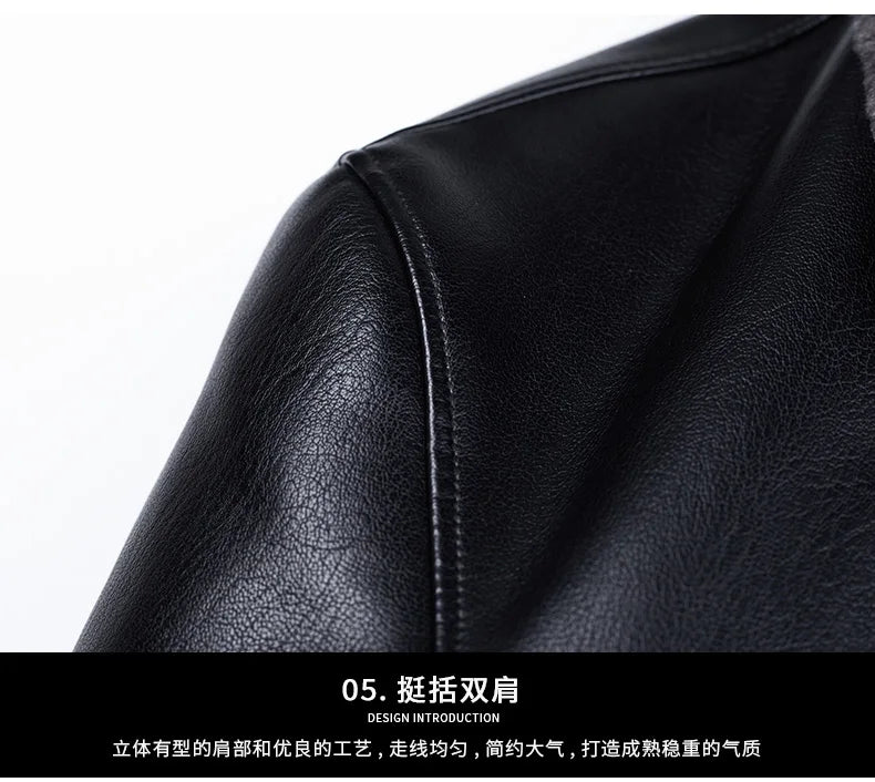 YXL-222 Leather Jacket Men's Fur One Casual Thickened Plus Cashmere