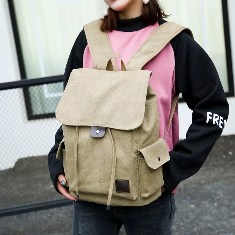 New High Quality Canvas Men Backpack Large Shoulder School Bag Rucksack For Boys Travel Fashion Camping Bags Fashion Simple Bags