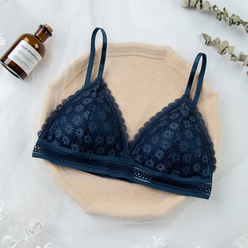 Women Lace Bra No Steel Ring Beauty Back Wrapped Chest Comfortable