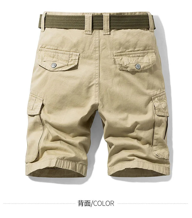 Men's Baggy Multi Pocket Military Cargo Shorts Mens Cotton Khaki Mens Tactical Shorts