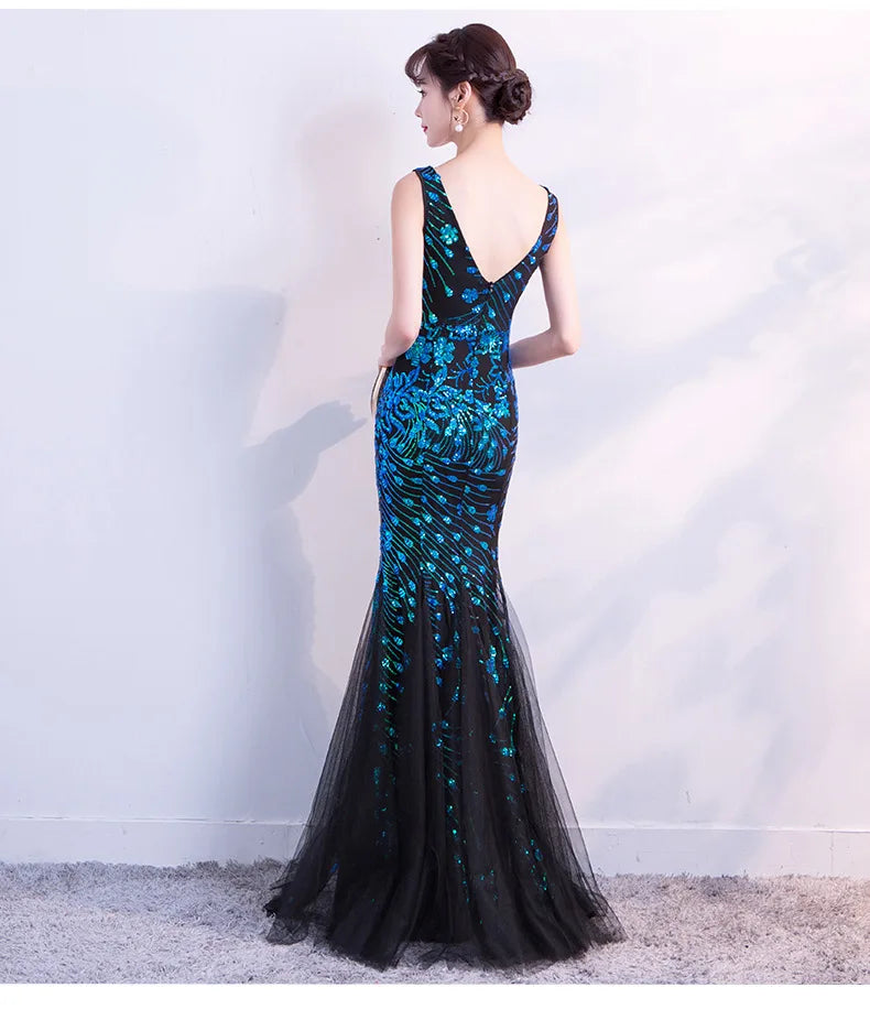 Homecoming Dresses: Women Sleeveless Evening Dresses Elegant Mermaid Formal Dress