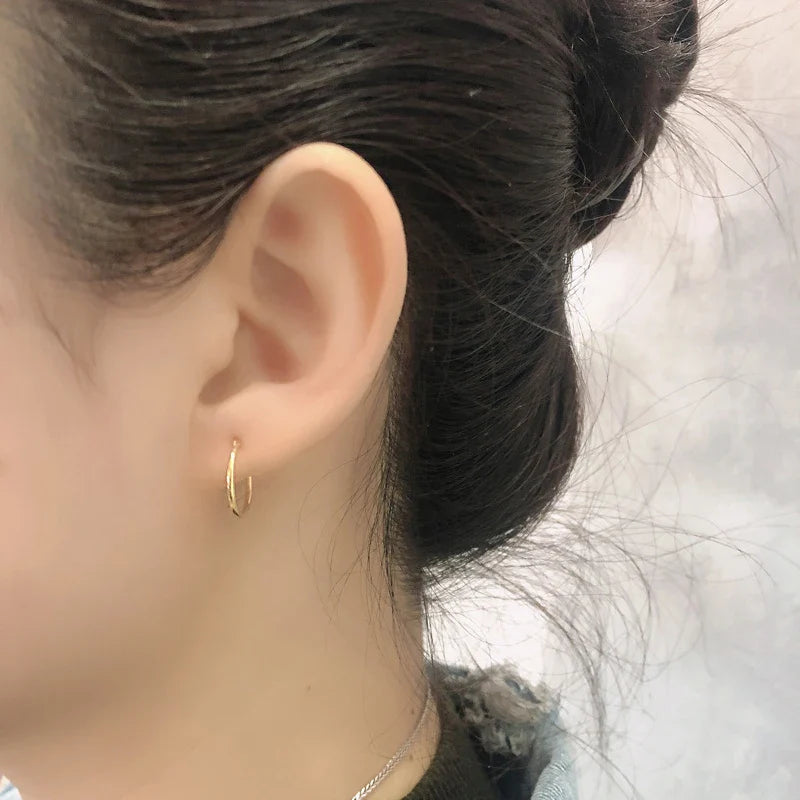 WANTME Genuine 925 Sterling Silver Fashion Korean Simple Hoop Earrings for Women Men Charming Chic Party Jewelry Accessories