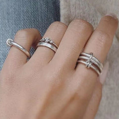 Multiple Layers Strand Loop Index Finger Rings for Women Lead Nickel