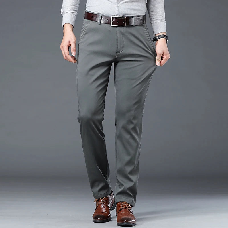 Men‘s Suit Pants Dress Pant Business Office Cotton Classic Black Blue Trousers