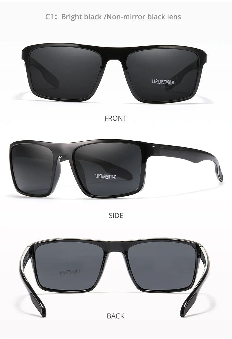 KDEAM Rectangular Ultra Light Sports Sunglasses Men Polarized TAC 1.1mm Thickness Lens Driving Sun Glasses Women Cat.3