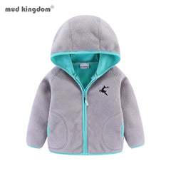 Mudkingdom Autumn Spring Girls Boys Hooded Fleece Jacket Windbreaker Zip up Reindeer Outerwear for Kids Clothes Children's Coat