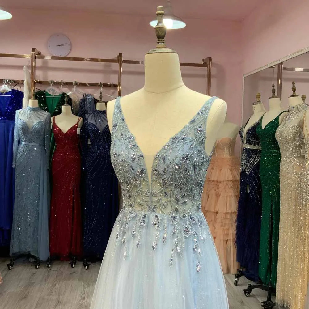 Homecoming Dresses: Prom Dresses Straps Tulle Crystals Backless Formal Party Gown