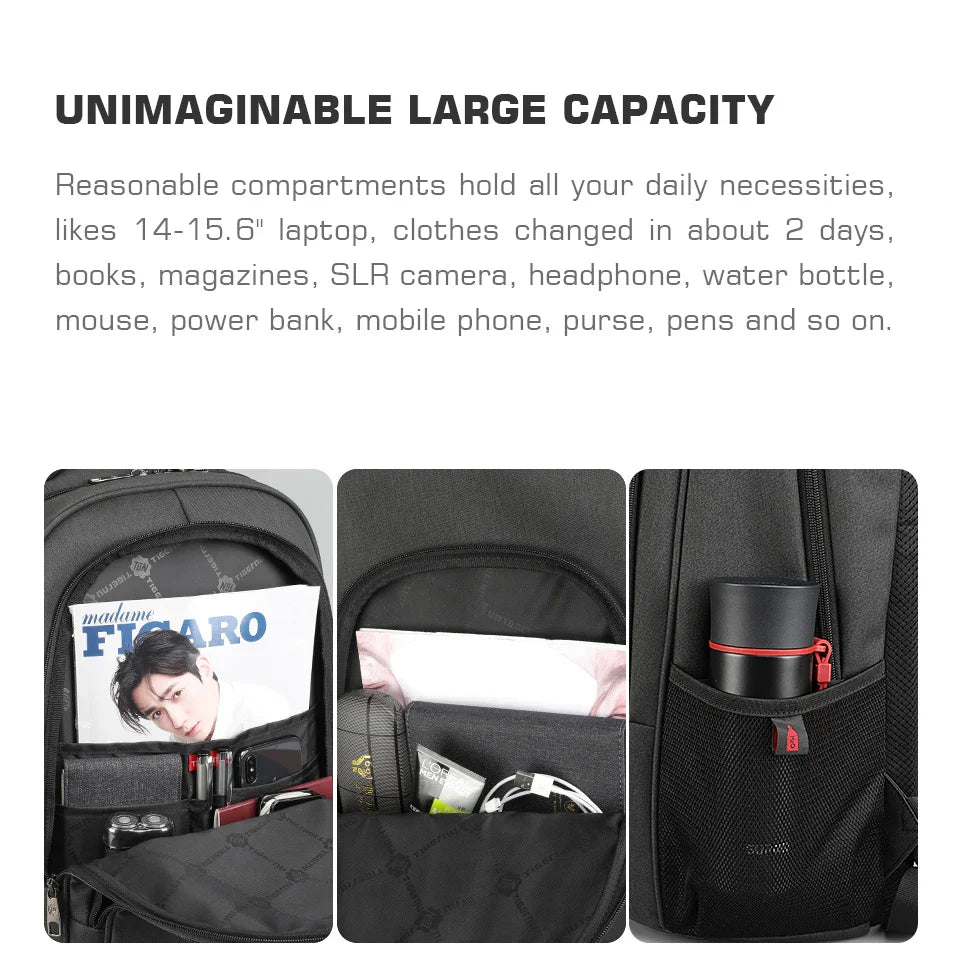 Tigernu Large Capacity Backpack 15.6inch Laptop Backpack Anti Theft Men Backpack College Schoolbag Travel Backpack Bag For Men