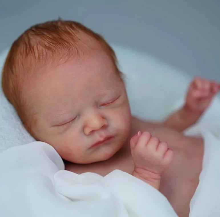 NPK 18inch Reborn Doll Kit Charlotte with Bent Legs Unfinished Sleeping Newborn Baby Parts with Body