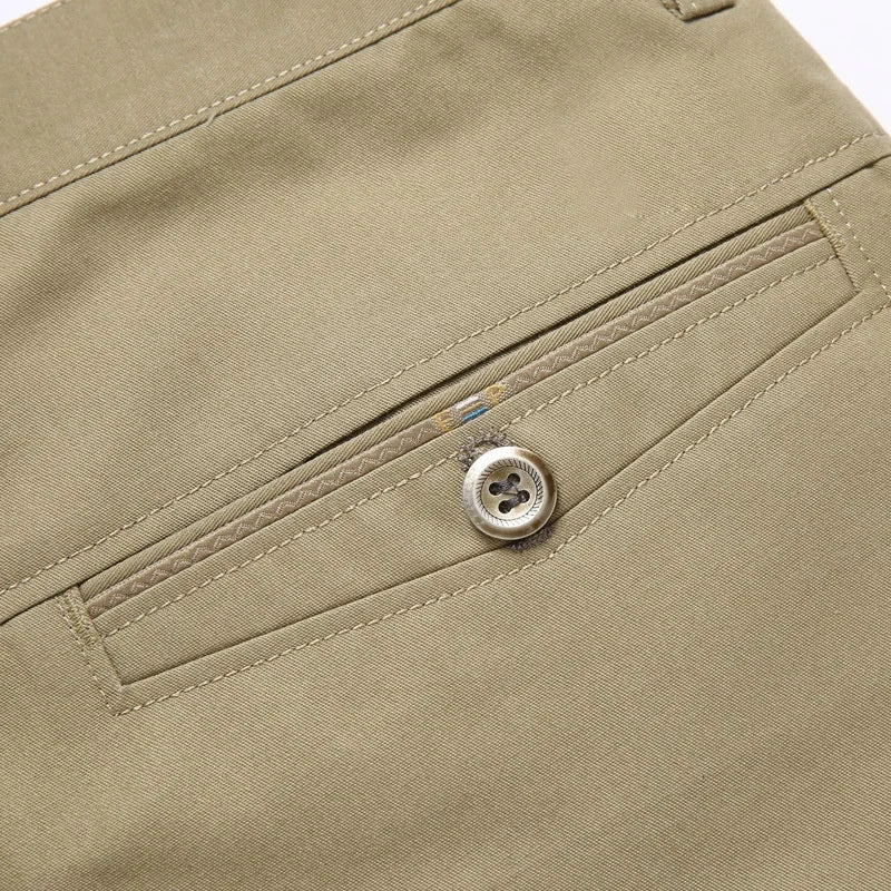 Mens Pants Cotton Casual  Stretch Male Trousers Man Long Straight