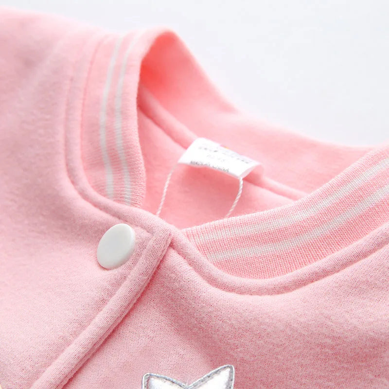 Fashion Children Color Patchwork Mandarin Collar Plus Velvet Jacket For Baby Kids Girls