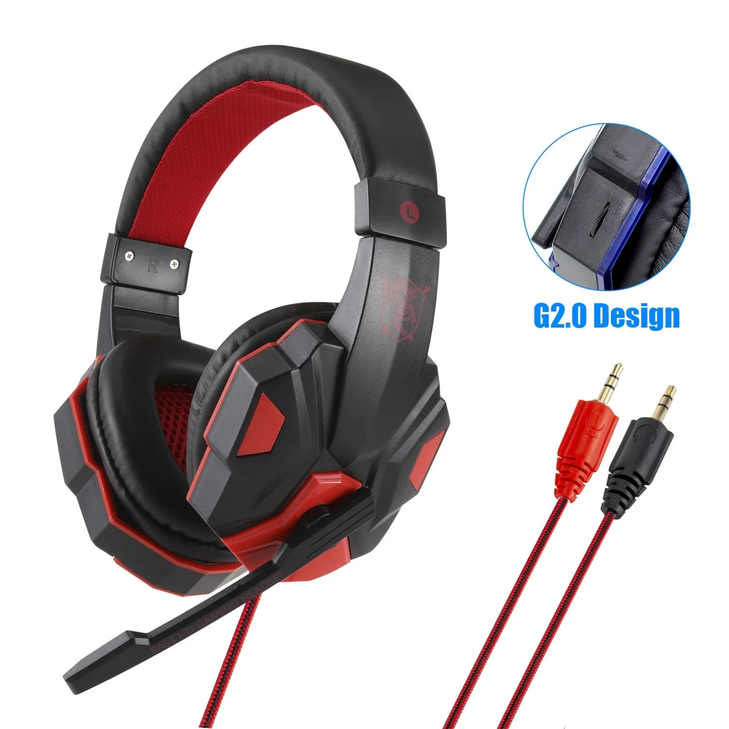 Wired Gaming Headphones With Microphone Led Light For Computer PS4 PS5 Xbox