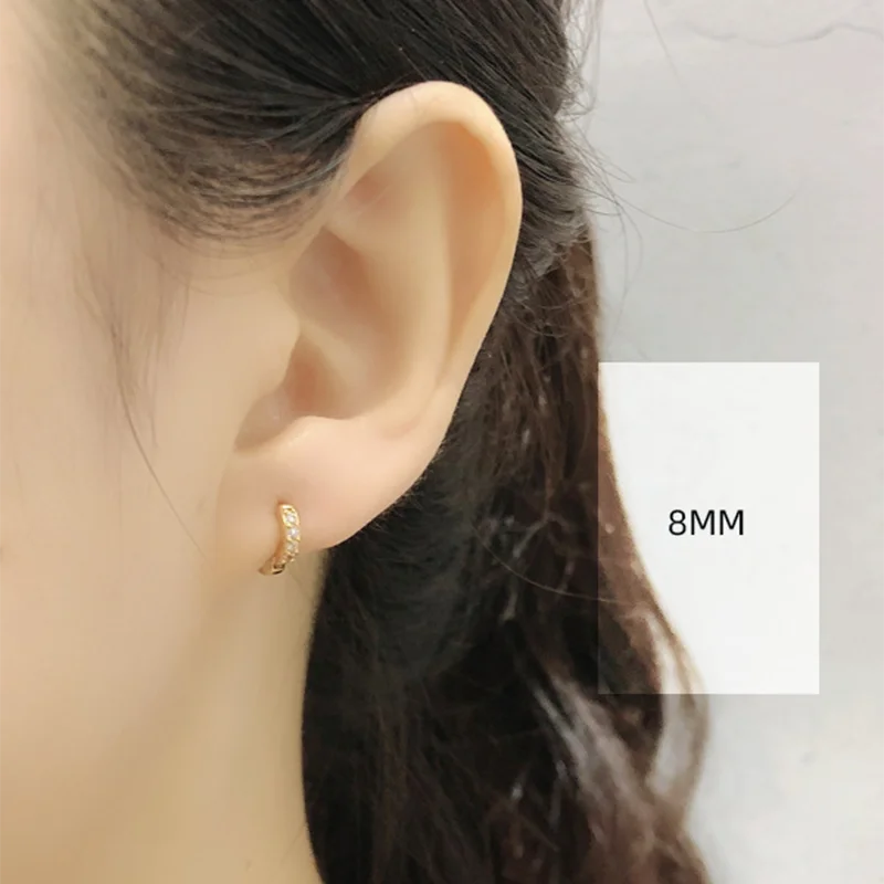 WANTME Real 925 Sterling Silver Gothic Simple White Zircon Hoop Earrings for Women Men Charms Unique Party Couple Jewelry 2021