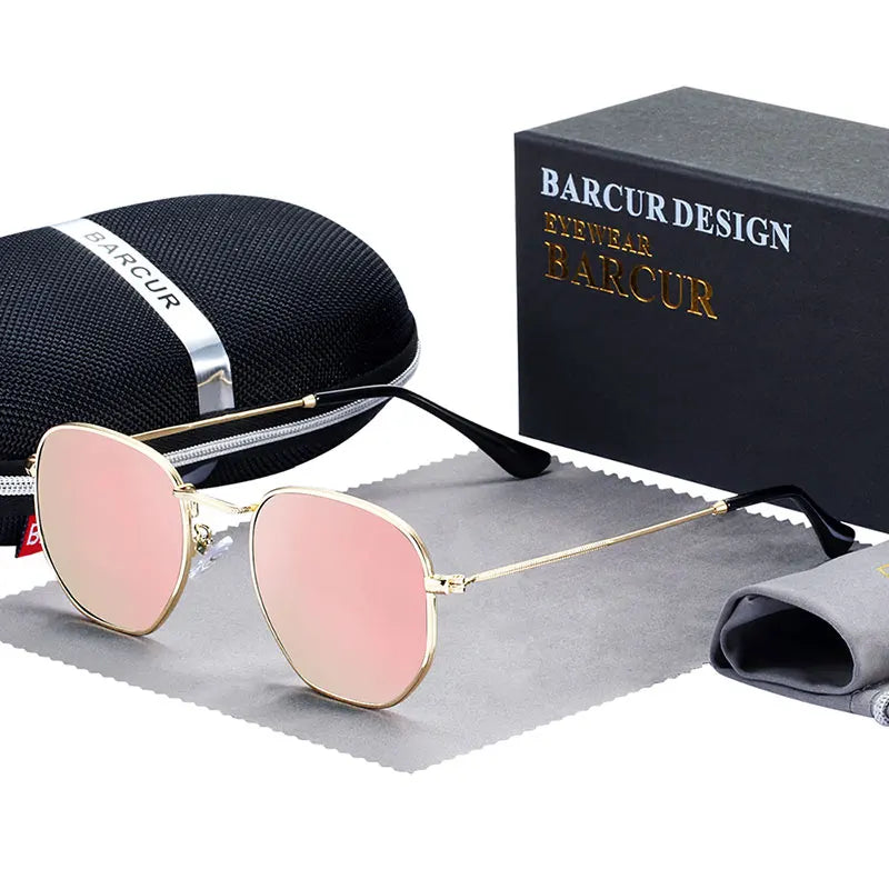 Sunglasses Man Hexagon Sunglasses Metal Frame Eyewear Sunglasses