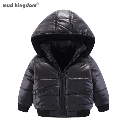 Little Boys Girls Winter Coats Solid Color Warm Thicken Cotton Removable Hooded Jacket