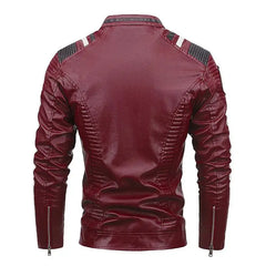 Mens Vintage Motorcycle Jacket Men Fashion Biker Leather Jacket Male