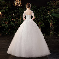 White Wedding Dress Short Sleeves Sequined marriage wedding gowns