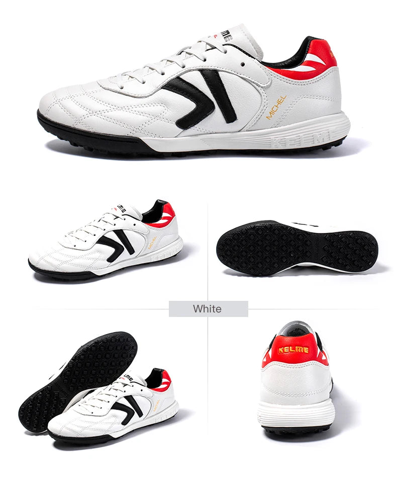 Soccer Shoes TF Football Boots Calf-Skin Cleats  Professional Futsal Original