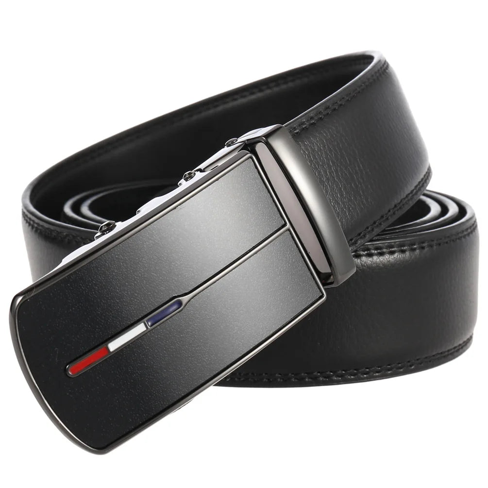 Cowskin Belt Men High Quality Leather Belts Strap Male Metal Automatic Buckle Belt for Men Formal Luxury Waistband Strap