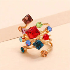 Crystal Aesthetic Rings for Women Y2K Gothic Large Stone Knuckle Rings Rhinestone