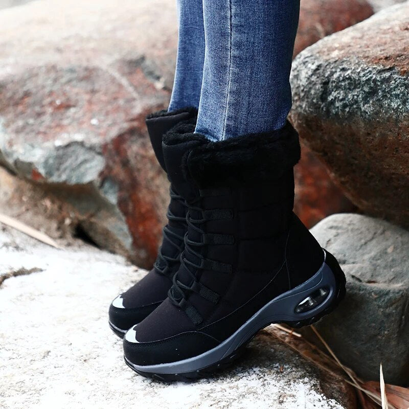Women Boots High Quality Warm Snow Boots Lace-up Comfortable Ankle Boots