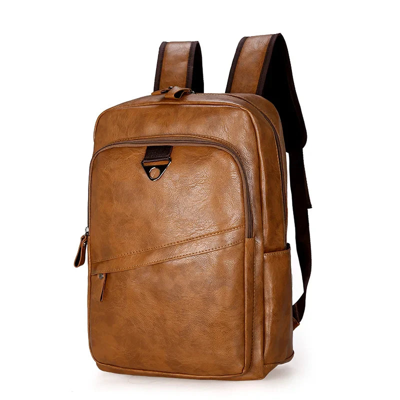 Men Backpack PU Leather Bagpack Large Laptop Backpacks Male Mochilas Casual Schoolbag For Teenagers Boys High Quality Rucksack