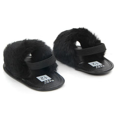 Summer Soft Hair Style Classic Infant Girl Slipper Sandals Breathable Baby Fur Shoes