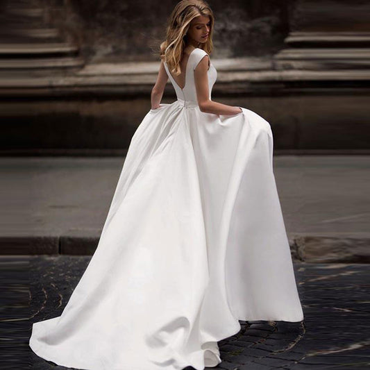 White Bridesmaid Dresses: Wedding Party Dress Robe De Soiree Longue Formal Simple