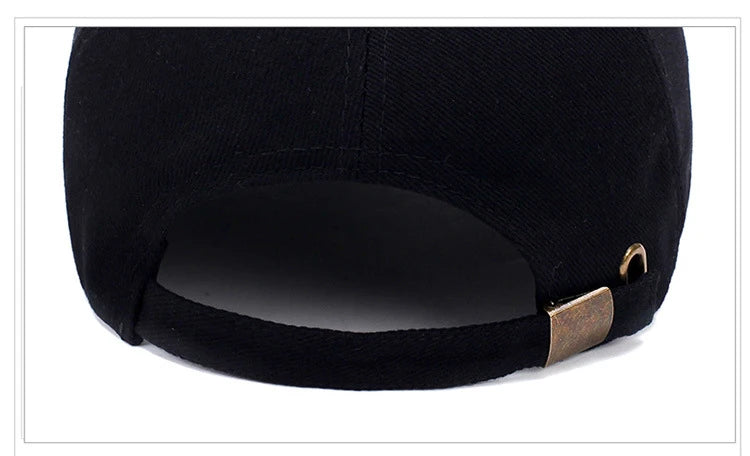 Men Structured Baseball Cap Solid Cotton Snapback Spring Autumn Women Label Stick